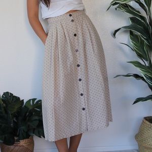 Vintage Button Front Skirt